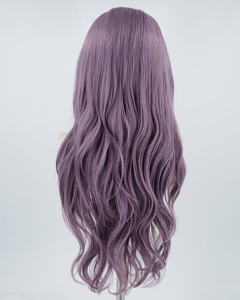 Long Purple Synthetic Lace Front Wigs WT004
