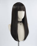 Long Black Hard Front Wig HW013
