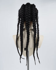 Black Braided Synthetic Lace Front Wig WW312