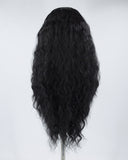 Long Black Curly Synthetic Lace Front Wig WW348