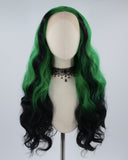 Green Black Synthetic Lace Front Wig WW468