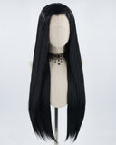 30 Inch Long Black Synthetic Lace Front Wig WW169