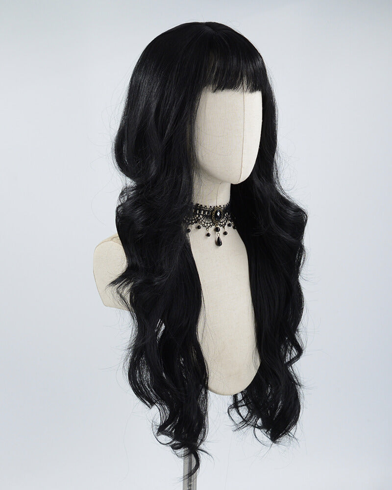 Black Wavy Synthetic Wig HW214