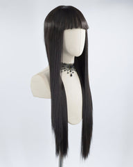 Synthetic Black Lace Front Wig With Bangs WT046