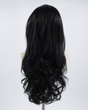 White Grey Streaked Black Synthetic Lace Front Wig WW492