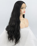 Black Wavy Synthetic Lace Front Wig WW008