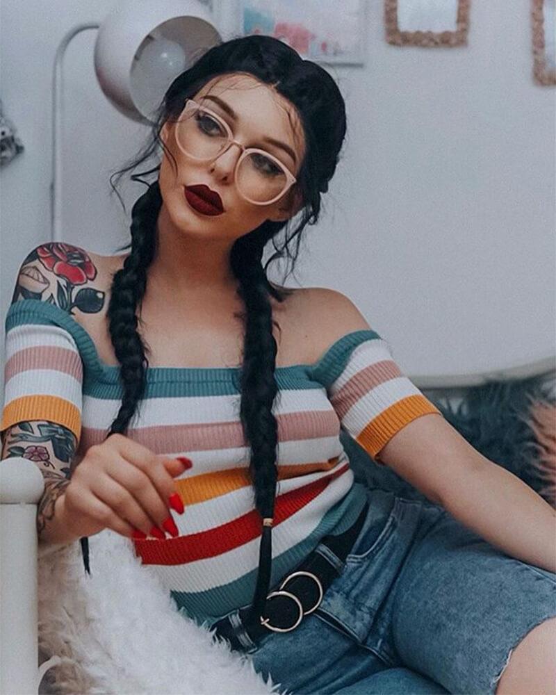 Black Braid Synthetic Lace Front Wig WT069