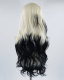 White Blonde Ombre Black Synthetic Lace Front Wig WT217
