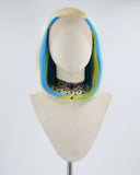 Short Blonde Blue Synthetic Lace Front Wig WW432