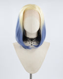 Blonde Ombre Blue Short Synthetic Lace Front Wig WW496