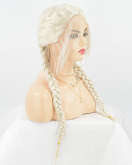 Platinum Blonde Braid Synthetic Lace Front Wig WT105