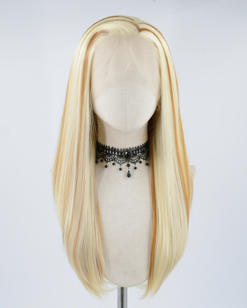 613 Blonde Ombre Brown Synthetic Lace Front Wig WW473