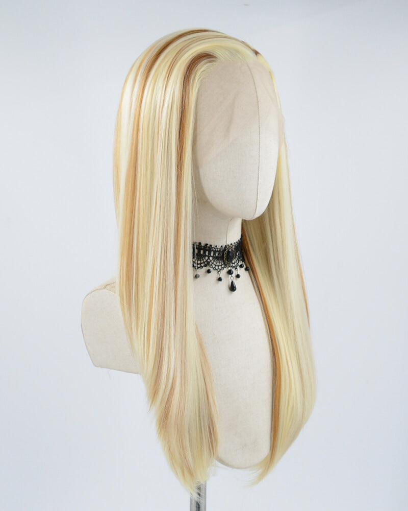 613 Blonde Ombre Brown Synthetic Lace Front Wig WW473