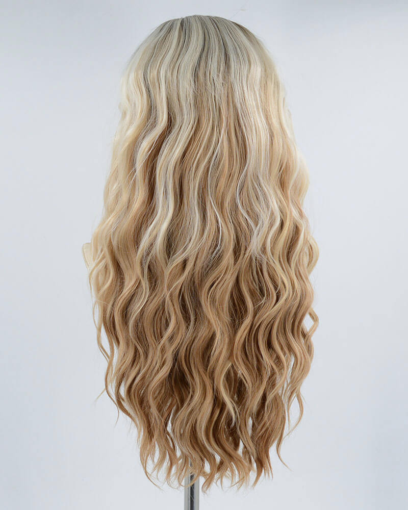 Ombre Brown Blonde Synthetic Lace Front Wig WW422