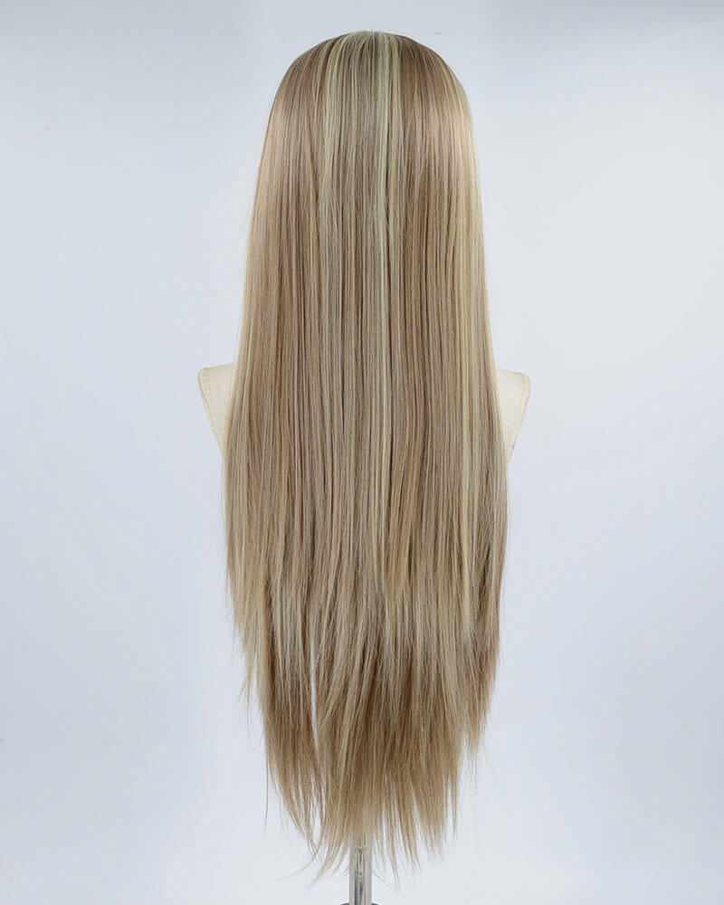 Blonde Streaked Synthetic Lace Front Wig WW425