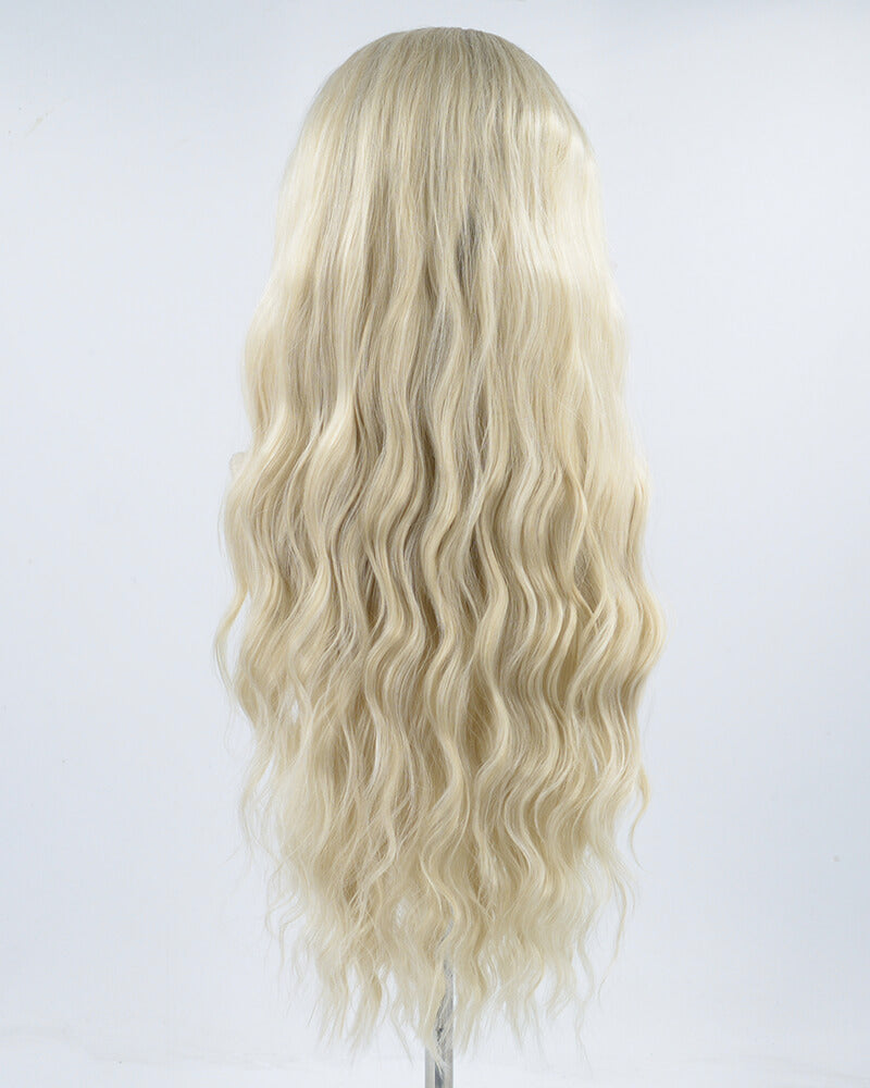Ombre Blonde Curly Synthetic Lace Front Wig WT210