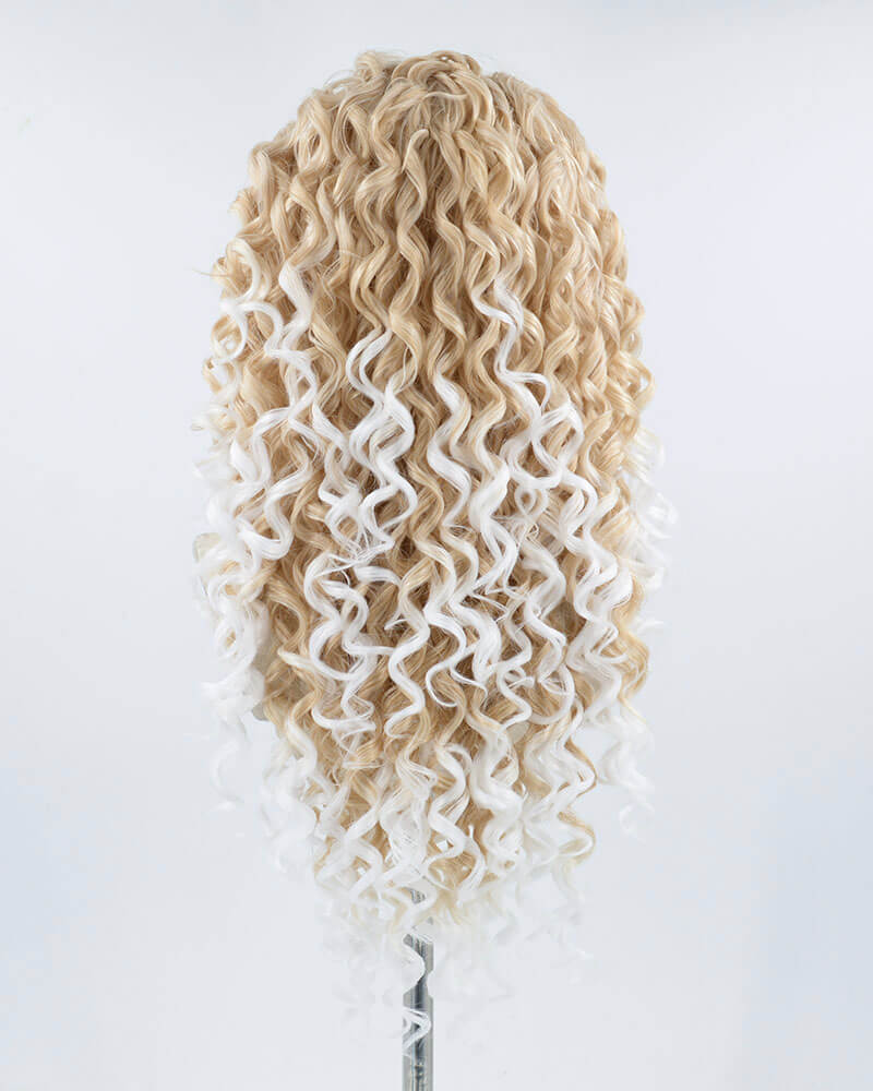 Blonde Ombre Curly Synthetic Lace Front Wig WW153