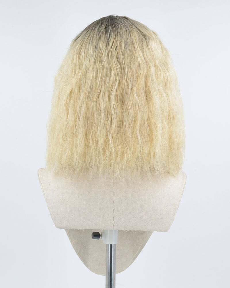 Ombre Blonde Curly Synthetic Lace Front Wig WW244