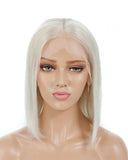 Platinum Blonde Virgin Human Hair Short Lace Front Wig HT002