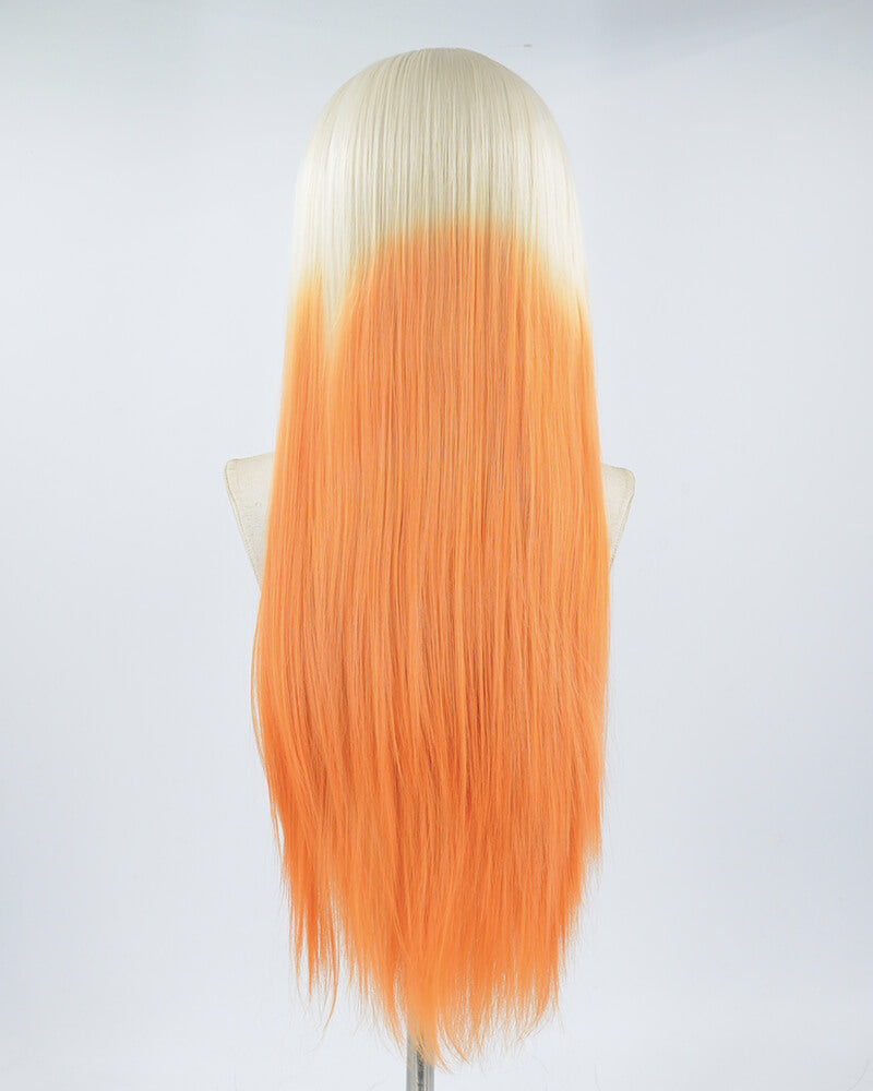 Blonde Ombre Orange Synthetic Lace Front Wig WW485