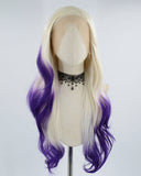 Blonde Purple Synthetic Lace Front Wig WT101