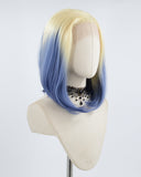 Blonde Ombre Blue Short Synthetic Lace Front Wig WW496