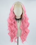 Blonde Ombre Pink Synthetic Lace Front Wig WW309