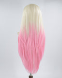 Ombre Blonde Pink Synthetic Lace Front Wig WT072