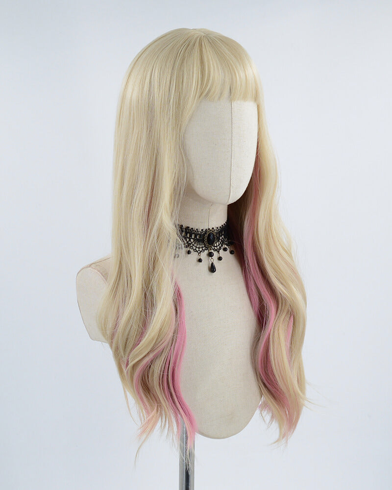 Blonde Pink Synthetic Wig HW185