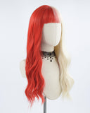 Half Red Half Blonde Synthetic Wig HW153