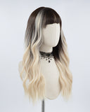 Blonde Streaked Brown Synthetic Wig HW226