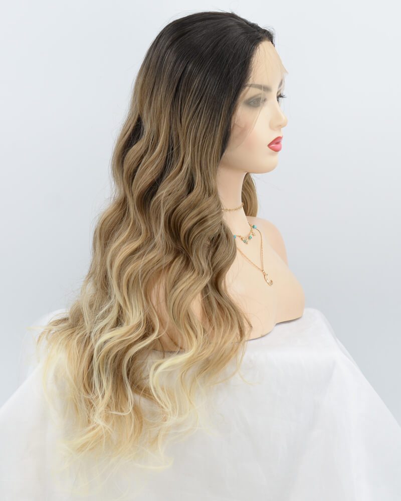 Brown Synthetic Lace Front Wig Natural Looking WT061