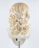 Blonde Ombre White Wavy Synthetic Lace Front Wig WW358