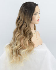 Brown Synthetic Lace Front Wig Natural Looking WT061