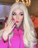 Platinum Blonde Synthetic Lace Front Wigs  WT012