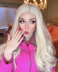 Platinum Blonde Synthetic Lace Front Wigs  WT012