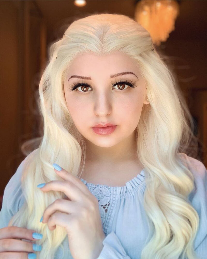 613 Blonde Wavy Synthetic Lace Front Wig WW160