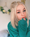 Short Blonde Synthetic Lace Front Wig WW015