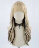 Long Blonde Black Synthetic Wig HW118