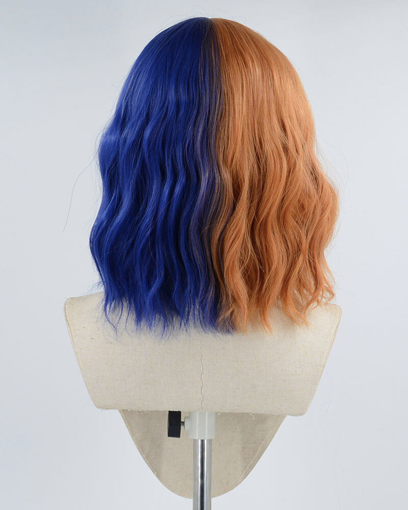 Half Blue Half Brown Synthetic Wig HW182