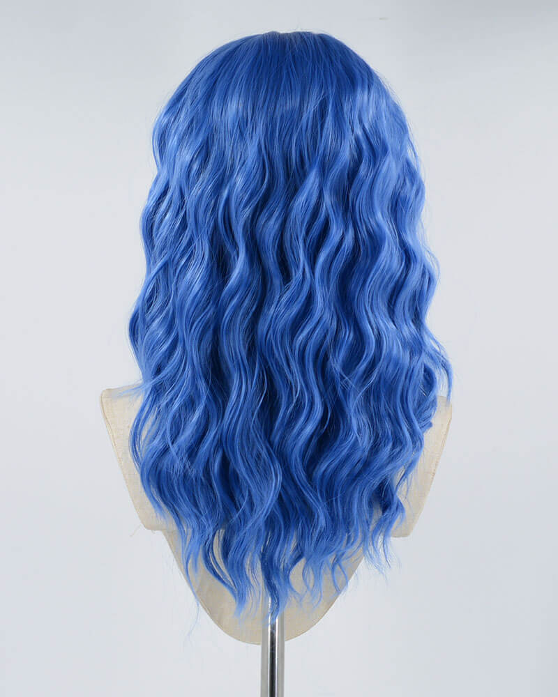 Blue Short Synthetic Lace Front Wig WW064