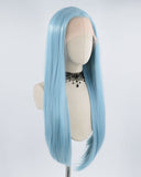 Long Blue Synthetic Lace Front Wig WW369