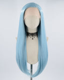 Long Blue Synthetic Lace Front Wig WW369