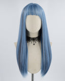 Blue Straight Synthetic Wig HW188