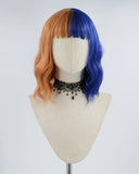 Half Blue Half Brown Synthetic Wig HW182