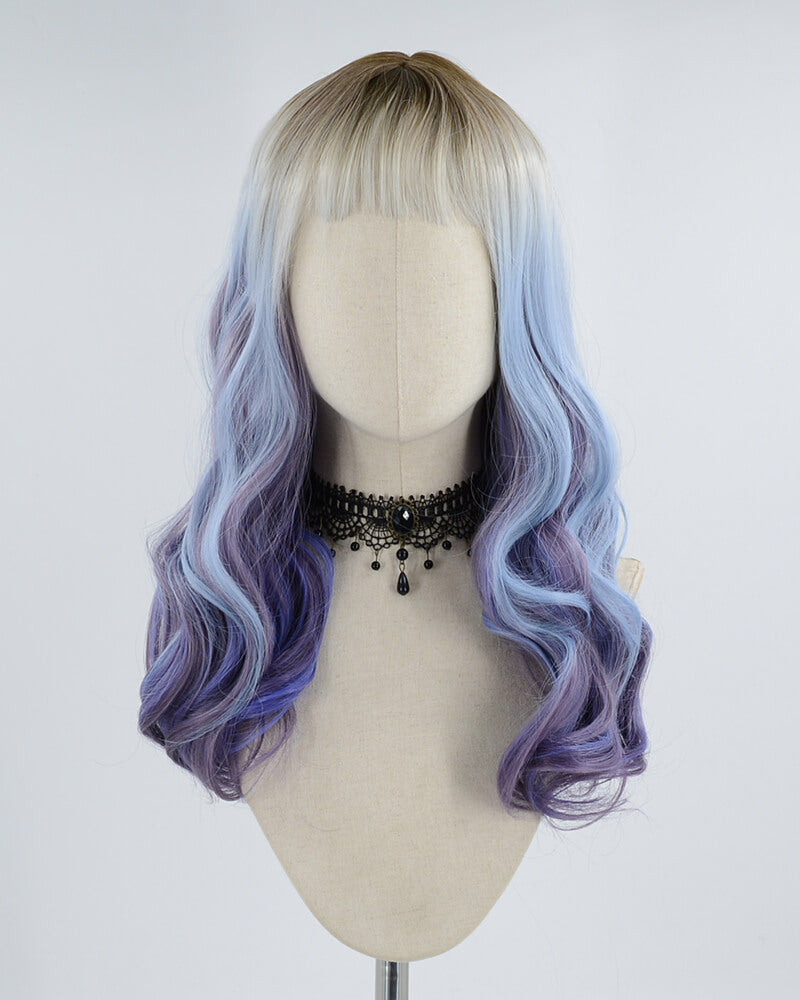 Ombre Blue Purple Synthetic Wig HW196