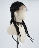 Black Braided Synthetic Lace Front Wig WW312