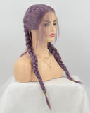 Braided Purple Synthetic Lace Front Wig WT107