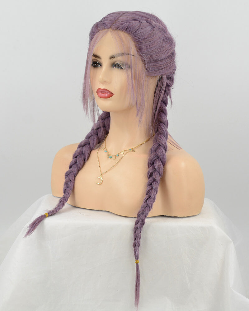 Braided Purple Synthetic Lace Front Wig WT107