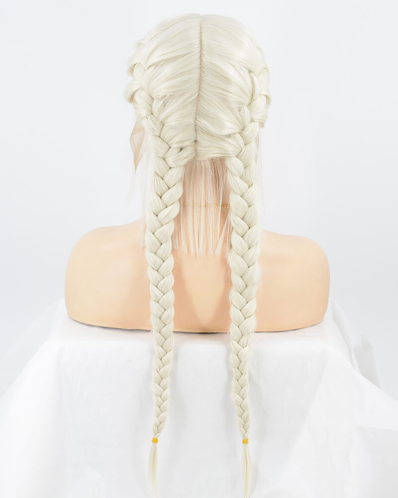 Platinum Blonde Braid Synthetic Lace Front Wig WT105